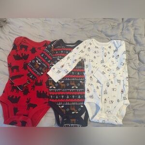 Carter's Winter/Holiday Themed Onesie Set